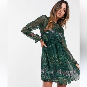 Ted Baker, size 2 (American size 6), Sorella dark green mini dress